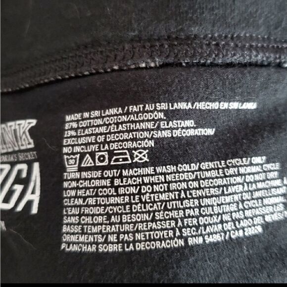 VS PINK leggings full‎ length flat waist black yoga pant M - Picture 7 of 7